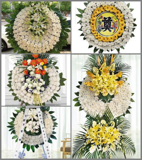 山东济宁鱼台县滨湖街道临河村花圈速递